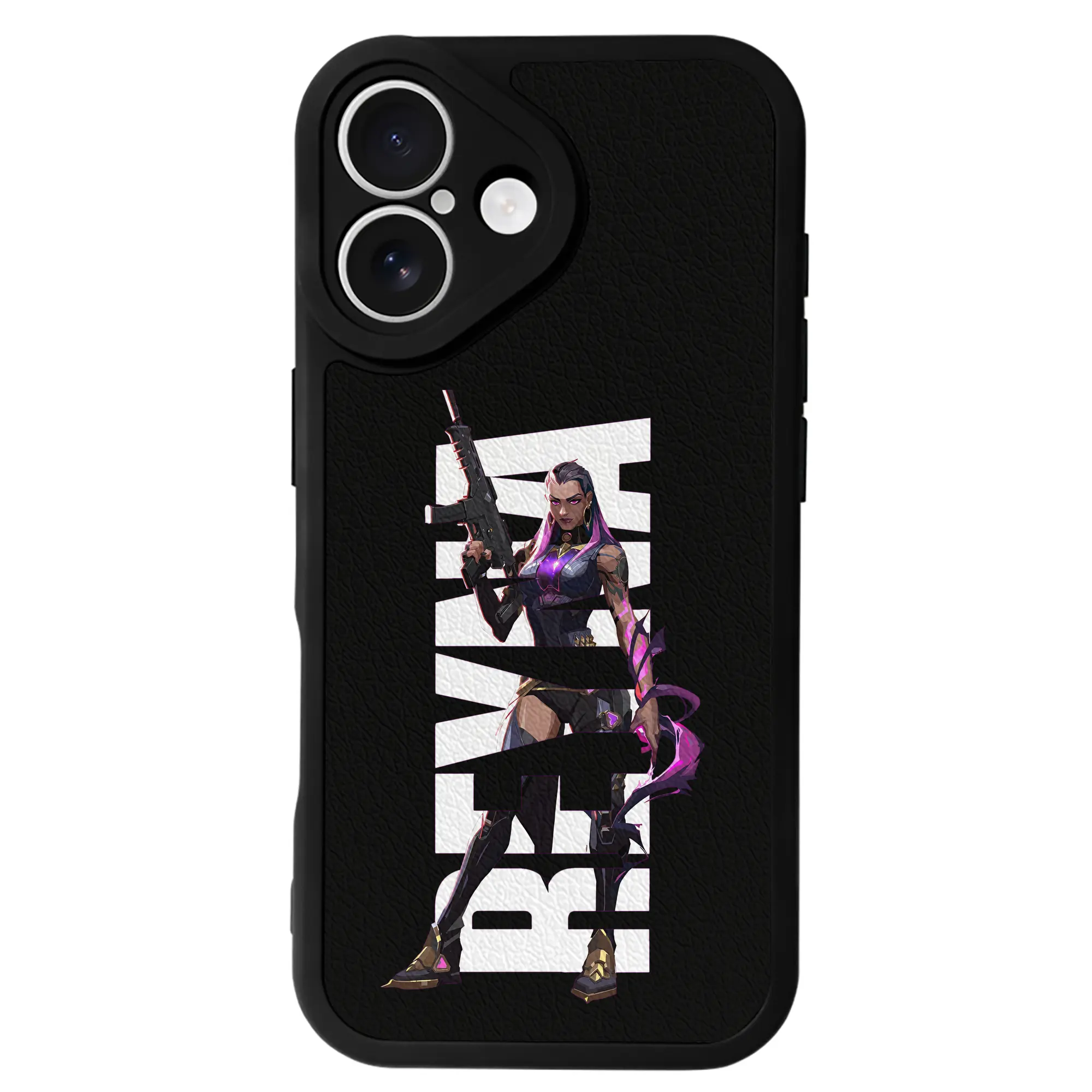 VALORANT グッズ,レイナ - IPhone 16シリーズ対応 ・ シリコンスマホケース ・ レザー調 ・ 高精度フィット ・ 耐衝撃 ・ ワイヤレス充電対応 ・ 精密カット